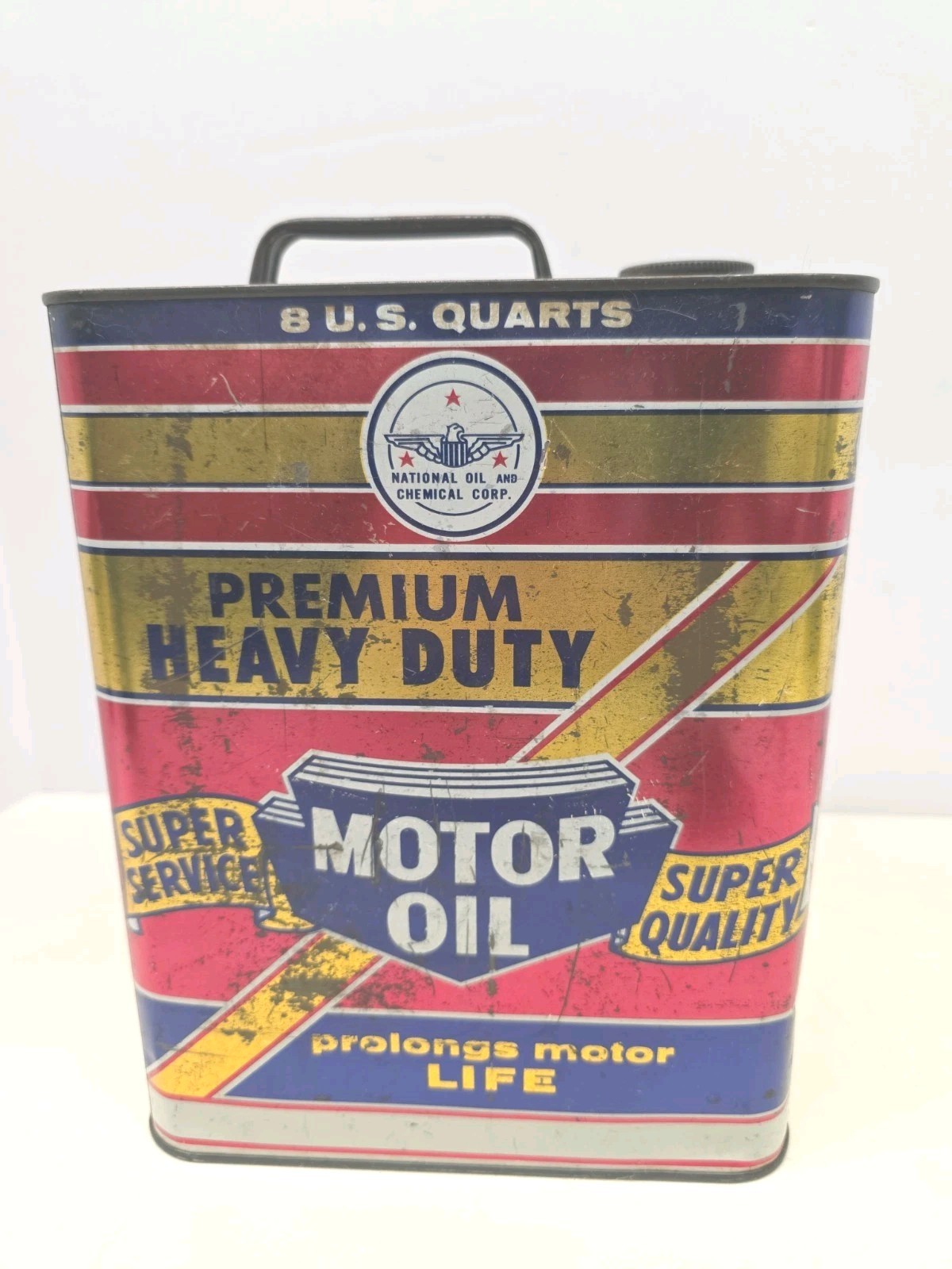 National Oil and Chemical Corp. 2 Gallon Oil Can Premium Heavy Duty Vintage National Oil and Chemical Corp. 2 Gallon Oil Can Premium Heavy Duty Vintage