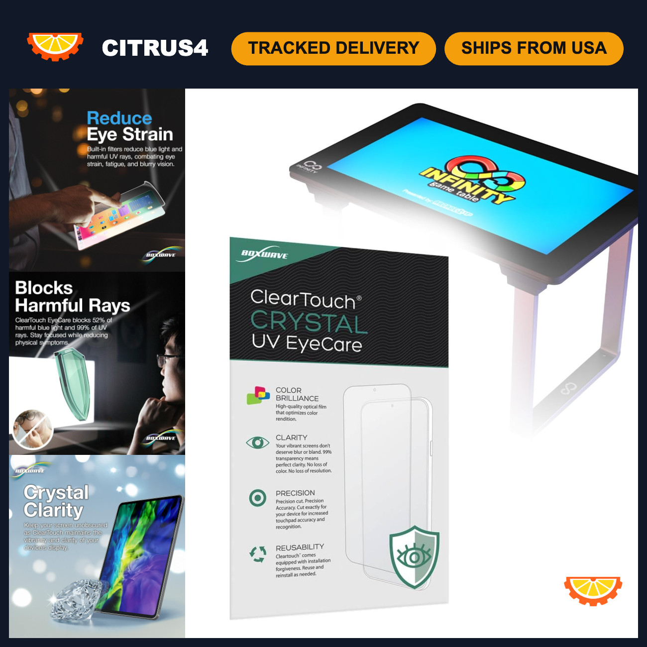 ClearTouch Crystal Screen Protector for Arcade1Up Infinity Game Table 32" - Anti ClearTouch Crystal Screen Protector for Arcade1Up Infinity Game Table 32" - Anti