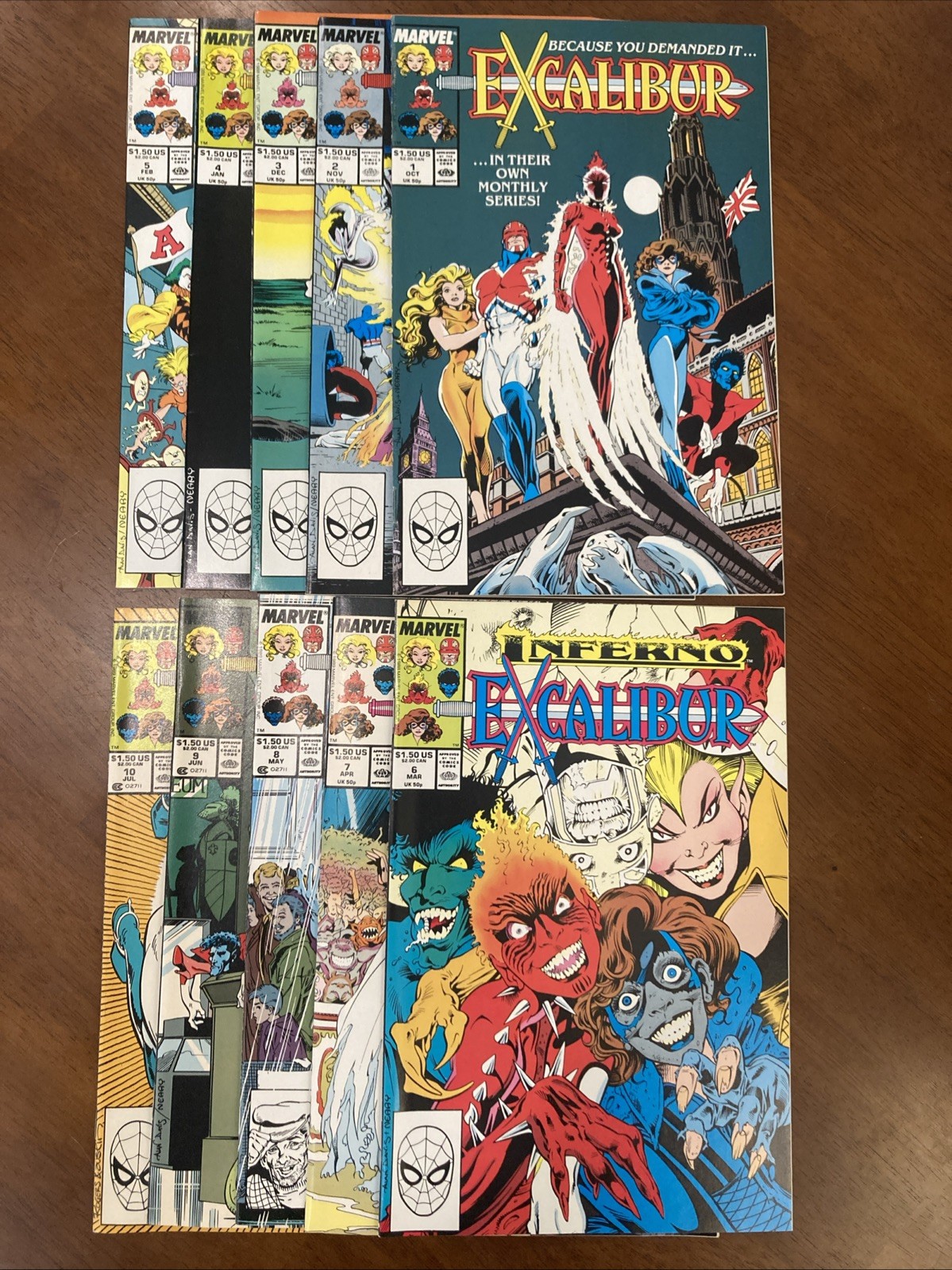 EXCALIBUR #1 - 10 Lot (10) Marvel 1988 EXCALIBUR #1 - 10 Lot (10) Marvel 1988
