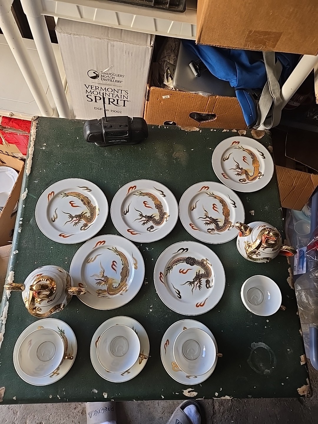 Japanese Kutani Set Lot Of 15 Pieces Dragons Japanese Kutani Set Lot Of 15 Pieces Dragons