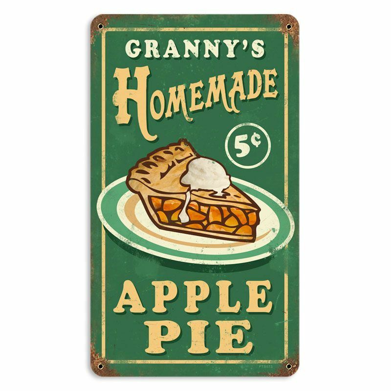 GRANNY'S HOMEMADE APPLE PIE 5¢ 14" HEAVY DUTY USA MADE METAL ADVERTISING SIGN GRANNY'S HOMEMADE APPLE PIE 5¢ 14" HEAVY DUTY USA MADE METAL ADVERTISING SIGN