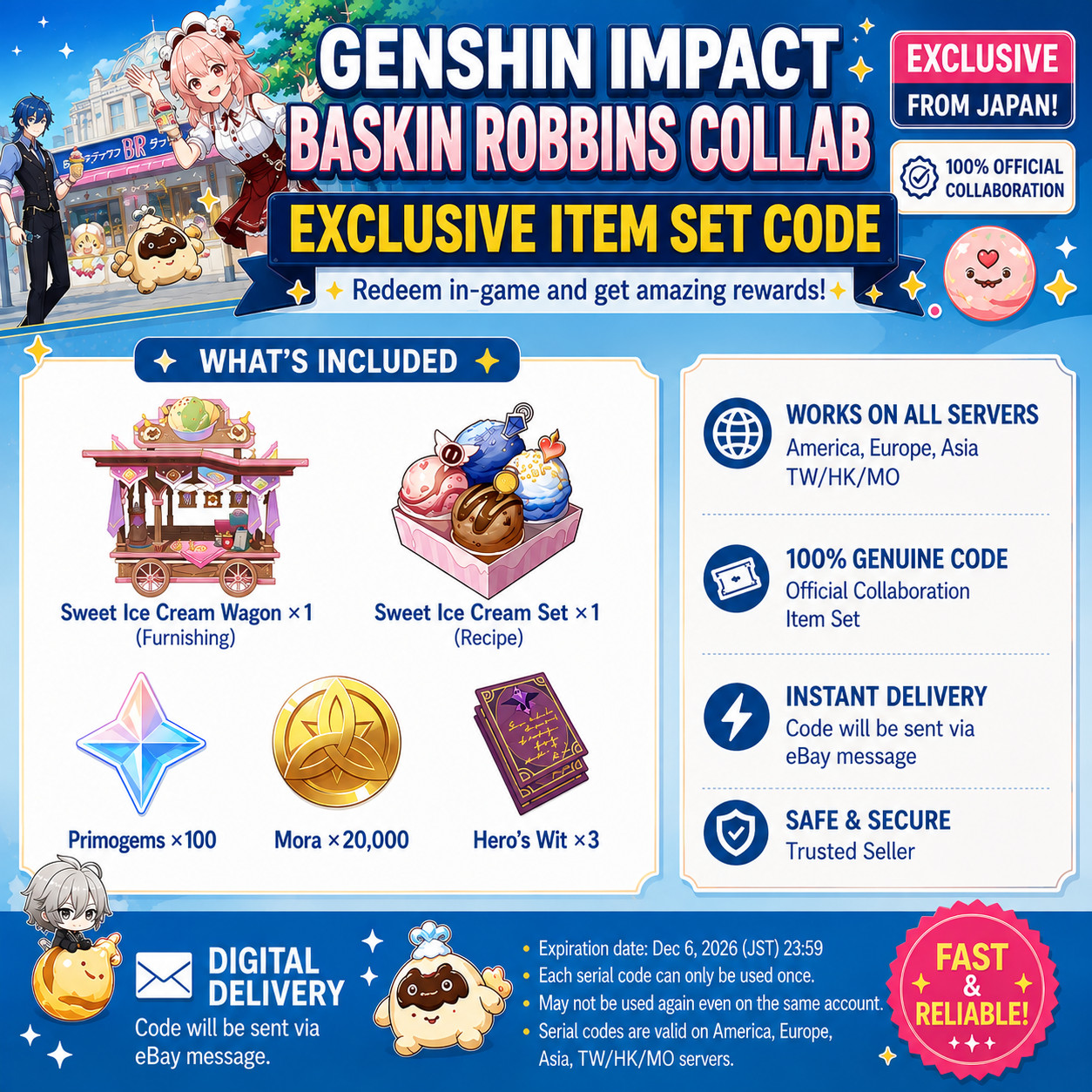 Genshin Impact x Baskin Robbins Japan Collab Code Redeem Genshin Impact x Baskin Robbins Japan Collab Code Redeem