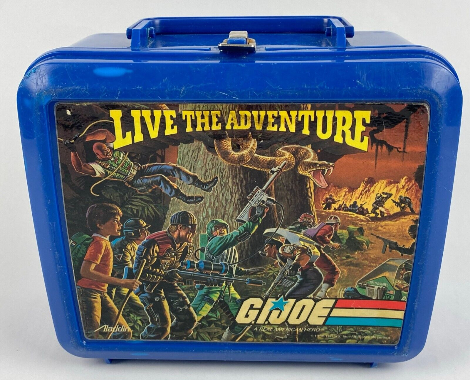 Vintage 1986 GI Joe Live The Adventure Plastic Alladin Lunch Box