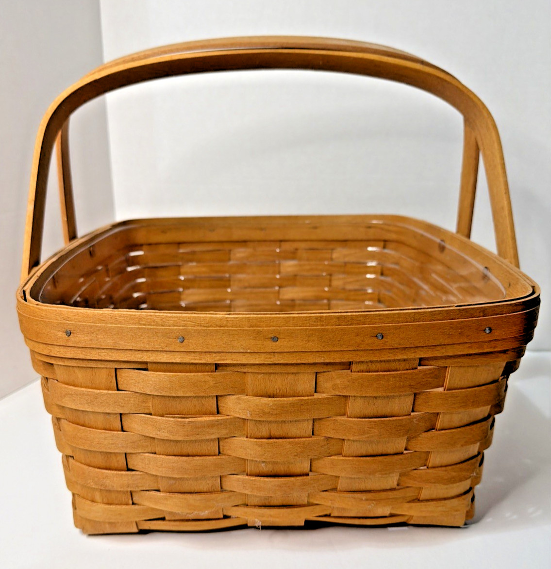 VINTAGE ~ 1994 Longaberger "Market  Basket" ~ classic stain; 2 swinging handles