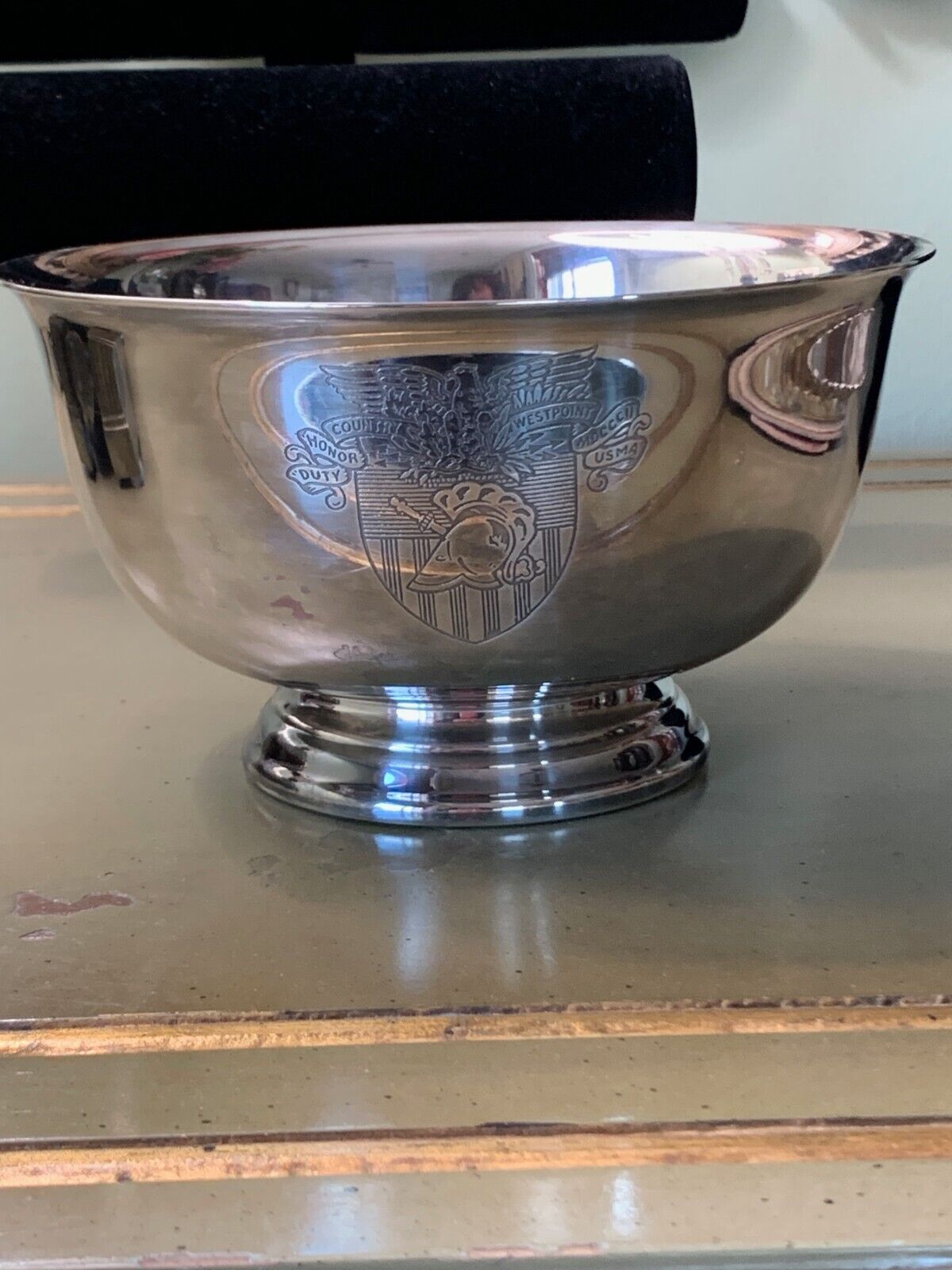 Vintage West Point Military Silver-plated Bowl w/Crest Coat of Arms