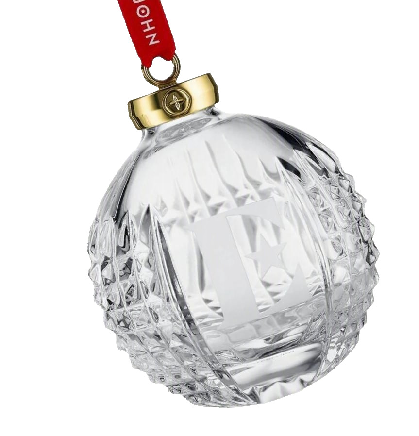 Waterford Elton John "E" Icon Crystal Bauble Ornament - Holiday Decor Gift - NIB