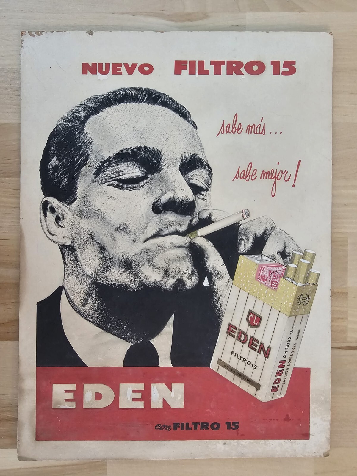 EDEN BRAND CIGAR NEW 15 ART ARTIST ORIGINAL DESIGN POSTER XXL 1940s VINTAGE EDEN BRAND CIGAR NEW 15 ART ARTIST ORIGINAL DESIGN POSTER XXL 1940s VINTAGE