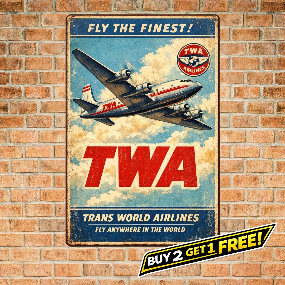 TWA Airlines Retro Aluminum 8x12 Metal Tin Sign Vintage Aviation Wall Art TWA Airlines Retro Aluminum 8x12 Metal Tin Sign Vintage Aviation Wall Art