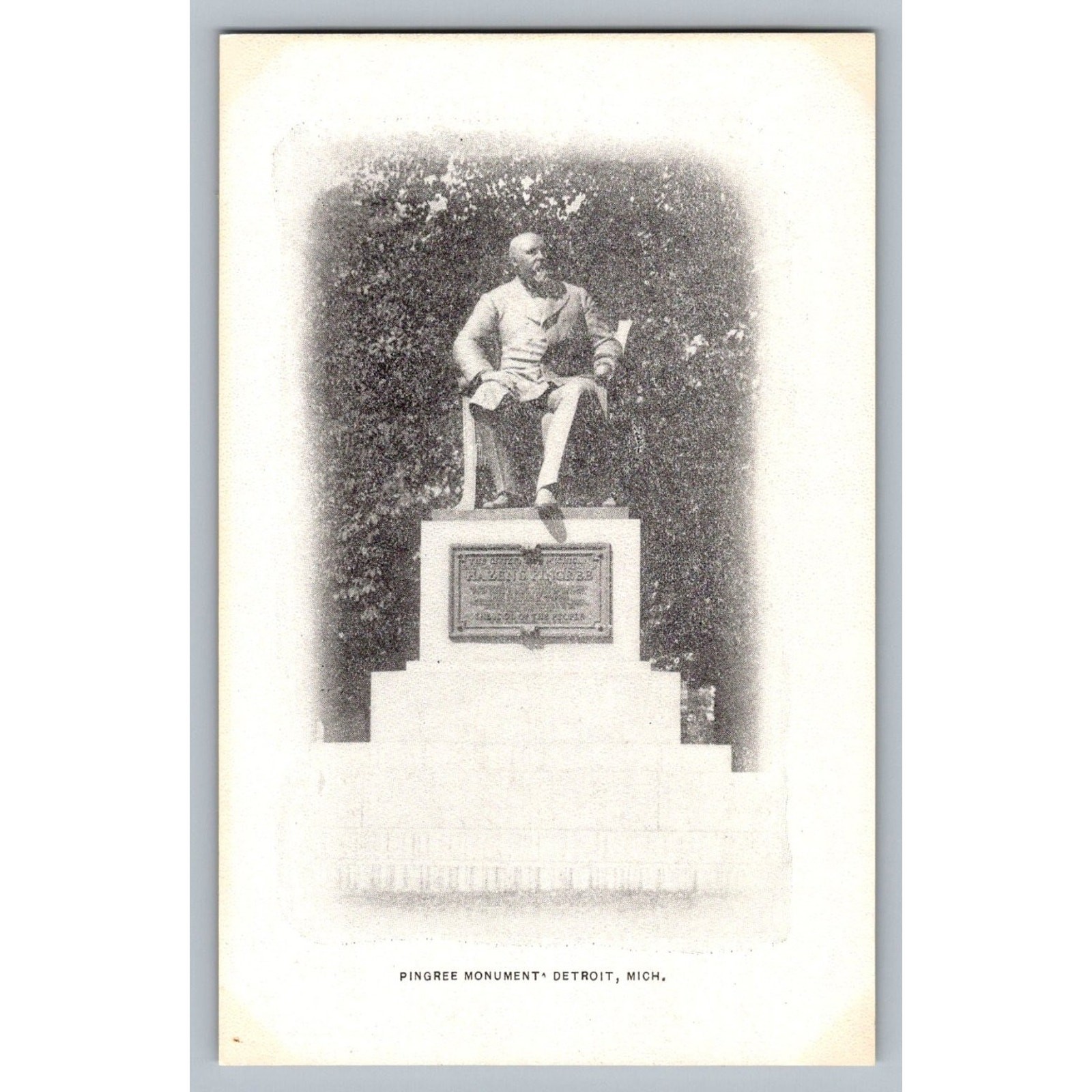 Hazen S Pingree Monument MI Detroit News Souvenir Postal Card 1900s Postcard Hazen S Pingree Monument MI Detroit News Souvenir Postal Card 1900s Postcard