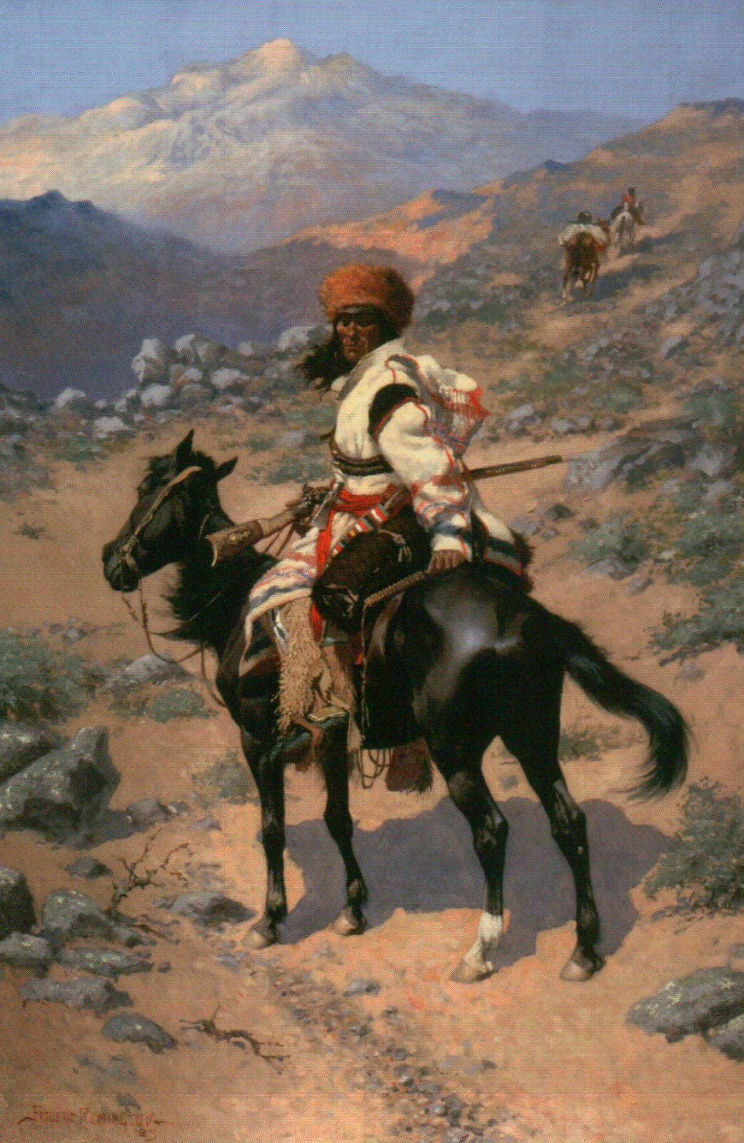An Indian Trapper by Frederic S. Remington, Native American on Horse -- Postcard An Indian Trapper by Frederic S. Remington, Native American on Horse -- Postcard