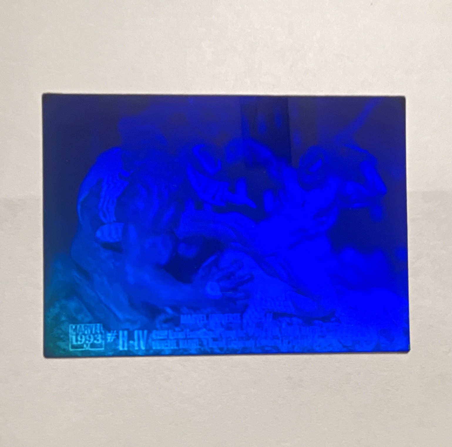 1993 Marvel Universe Spider-Man vs Venom #H-IV DEEP BLUE Holographic card