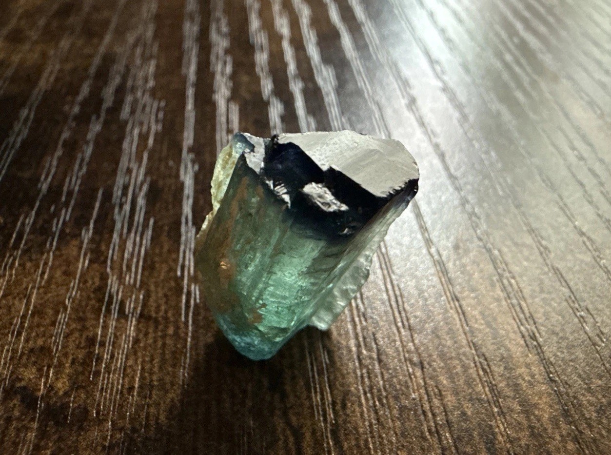 Blue Capped Blue Tourmaline Crystal, Afghanistan,  24 Carats, 4.8 Grams