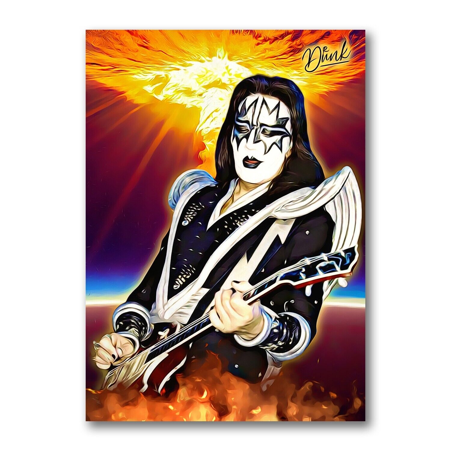 Ace Frehley Kiss Guitarmageddon Sketch Card Limited 10/30 Dr. Dunk Signed