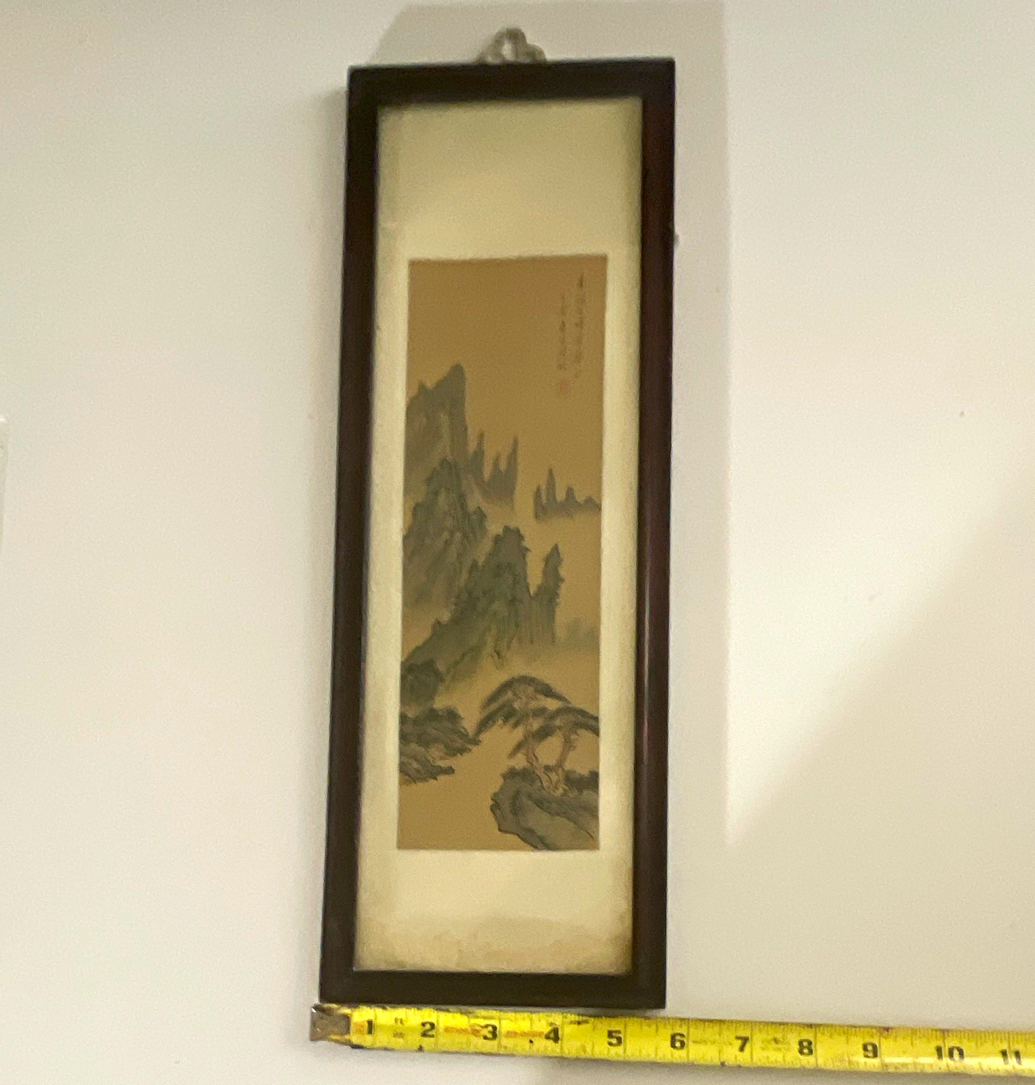 Vintage 1981 Chinese Vertical Landscape Painting Signed Xiao Chun 5.5"x16" Vintage 1981 Chinese Vertical Landscape Painting Signed Xiao Chun 5.5"x16"