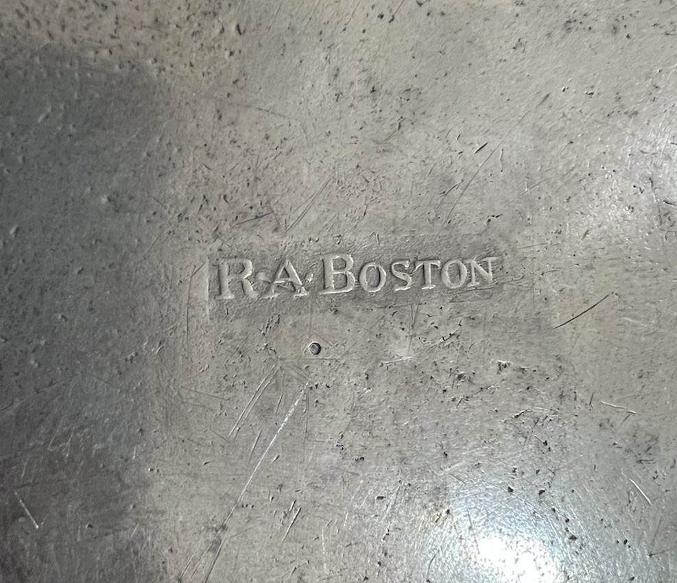 Fine Antique American Pewter Plate Signed “RA BOSTON” 8 Inches Near Mint Fine Antique American Pewter Plate Signed “RA BOSTON” 8 Inches Near Mint