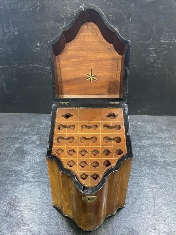 Early Antique c1750 English Walnut Knife Box Fitted For Forks & Knives Early Antique c1750 English Walnut Knife Box Fitted For Forks & Knives