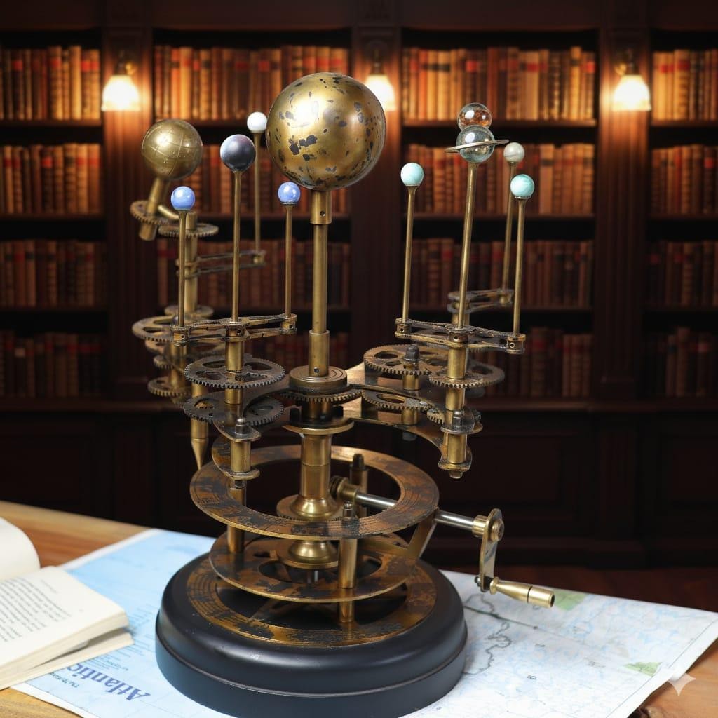 Vintage Brass Orrery Model – Mechanical Solar System Sculpture – Astronomy Gift Vintage Brass Orrery Model – Mechanical Solar System Sculpture – Astronomy Gift