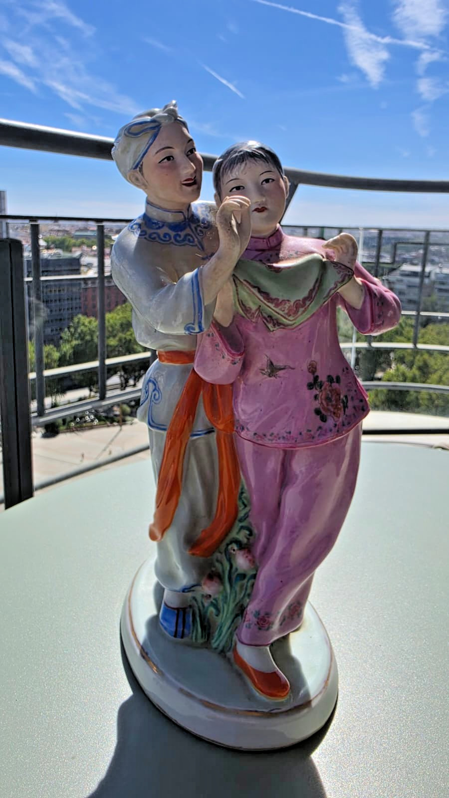1950-1975 Chinese Porcelain MAO ZEDONG PEOPLE REPUBLIC ERA COUPLE ORIG 28.5 CMS