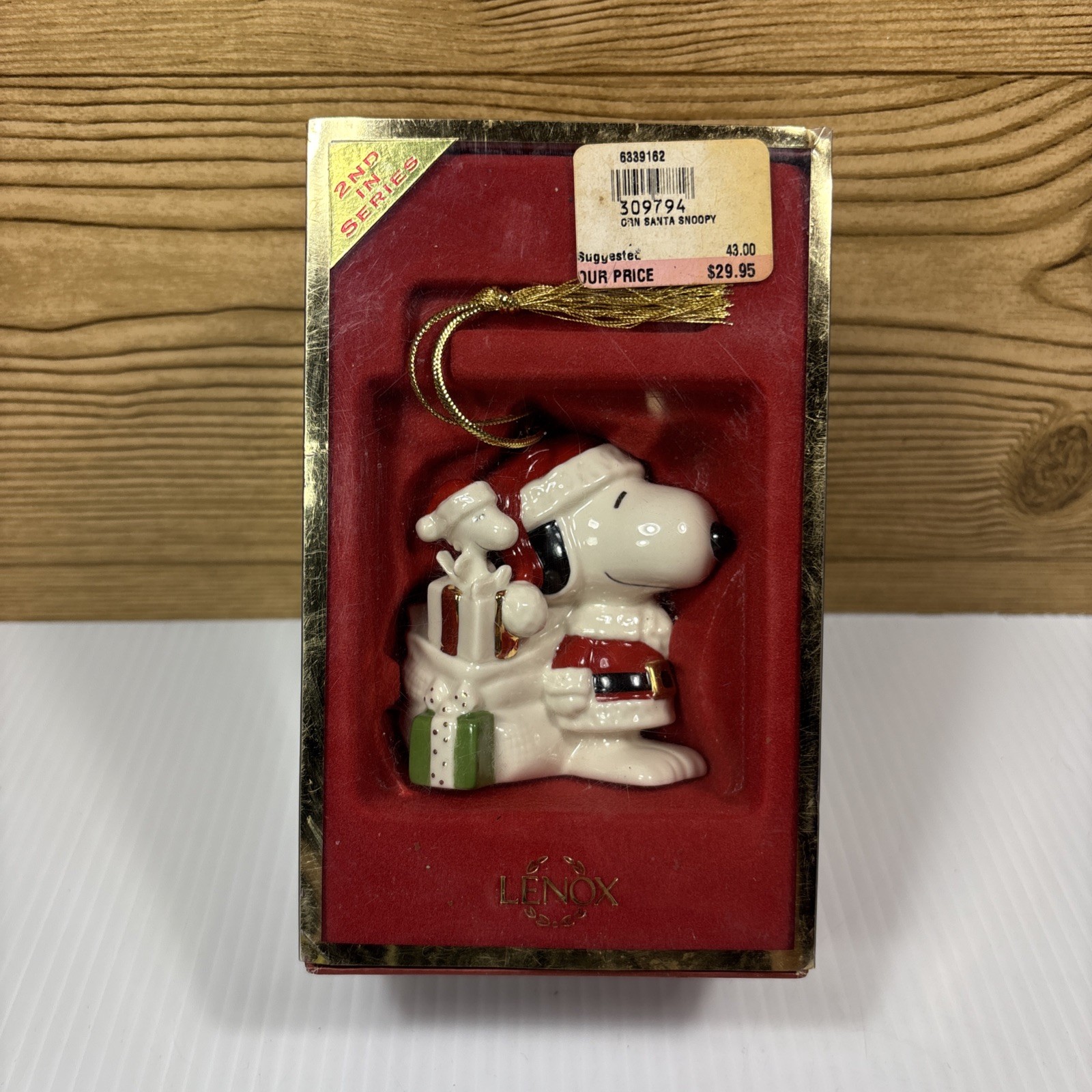 Lenox Peanuts Snoopy Santa Christmas Ornament Series 2004 Woodstock W/Box Lenox Peanuts Snoopy Santa Christmas Ornament Series 2004 Woodstock W/Box