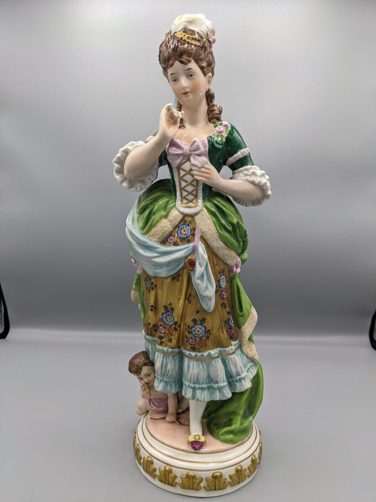 Antique German Scheibe Alsbach Porcelain Figurine Venus and Cupid Marked 13\