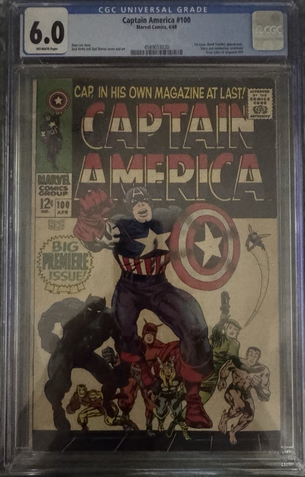Captain America #100, CGC 6.0, 1968 Marvel Comics, 1st Issue 🔥🔥🔥 Captain America #100, CGC 6.0, 1968 Marvel Comics, 1st Issue 🔥🔥🔥