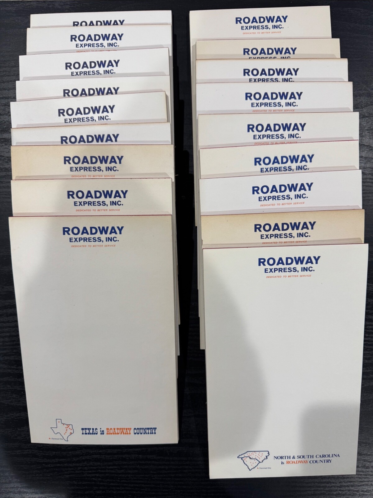 Lot of 18 Vintage Roadway Express Texas Country 5 1/2" x 8 3/4" Note Pads