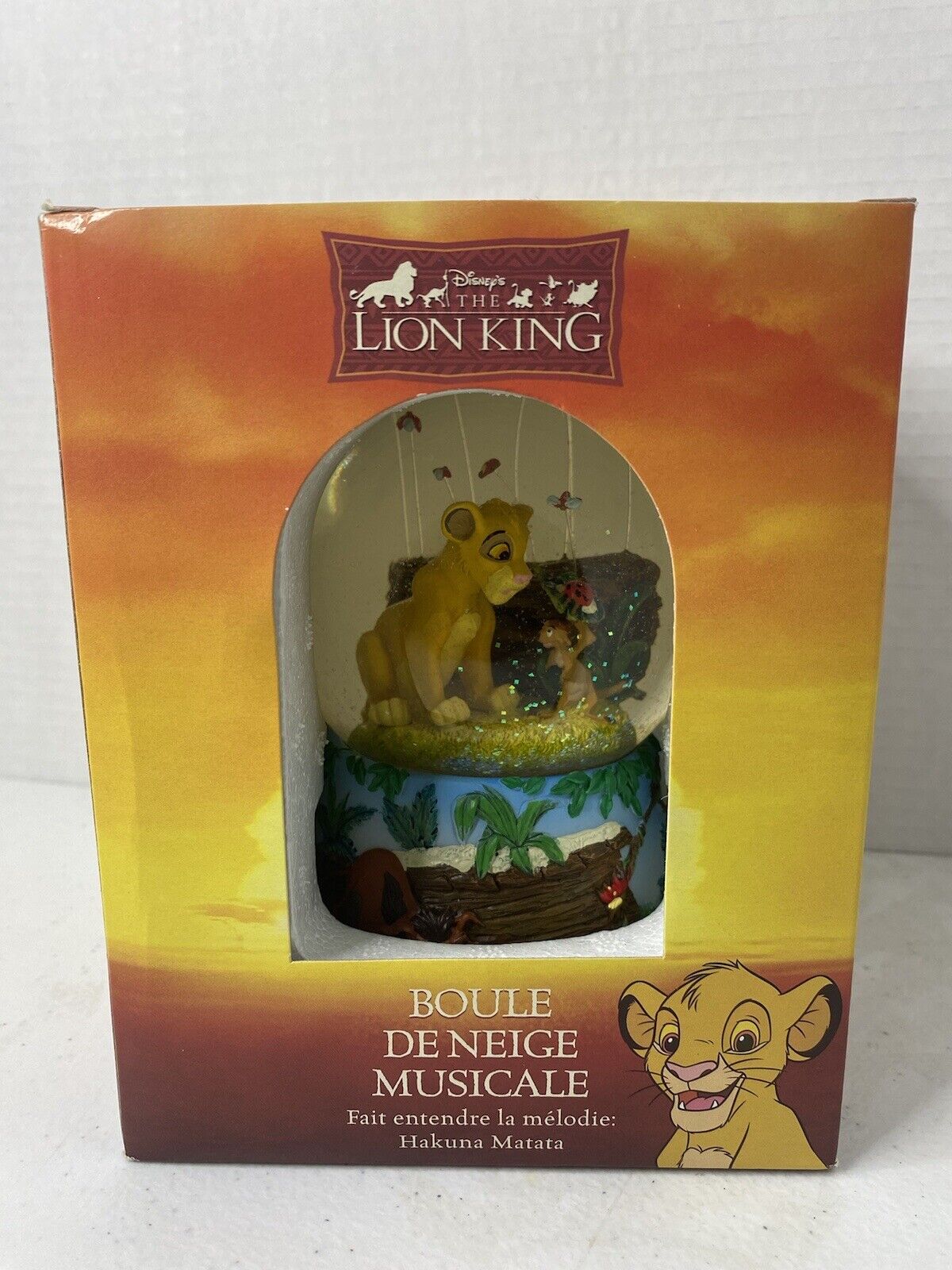 Disney The Lion King, Simba, Music Snow Globe 1994 Enesco, Elton John
