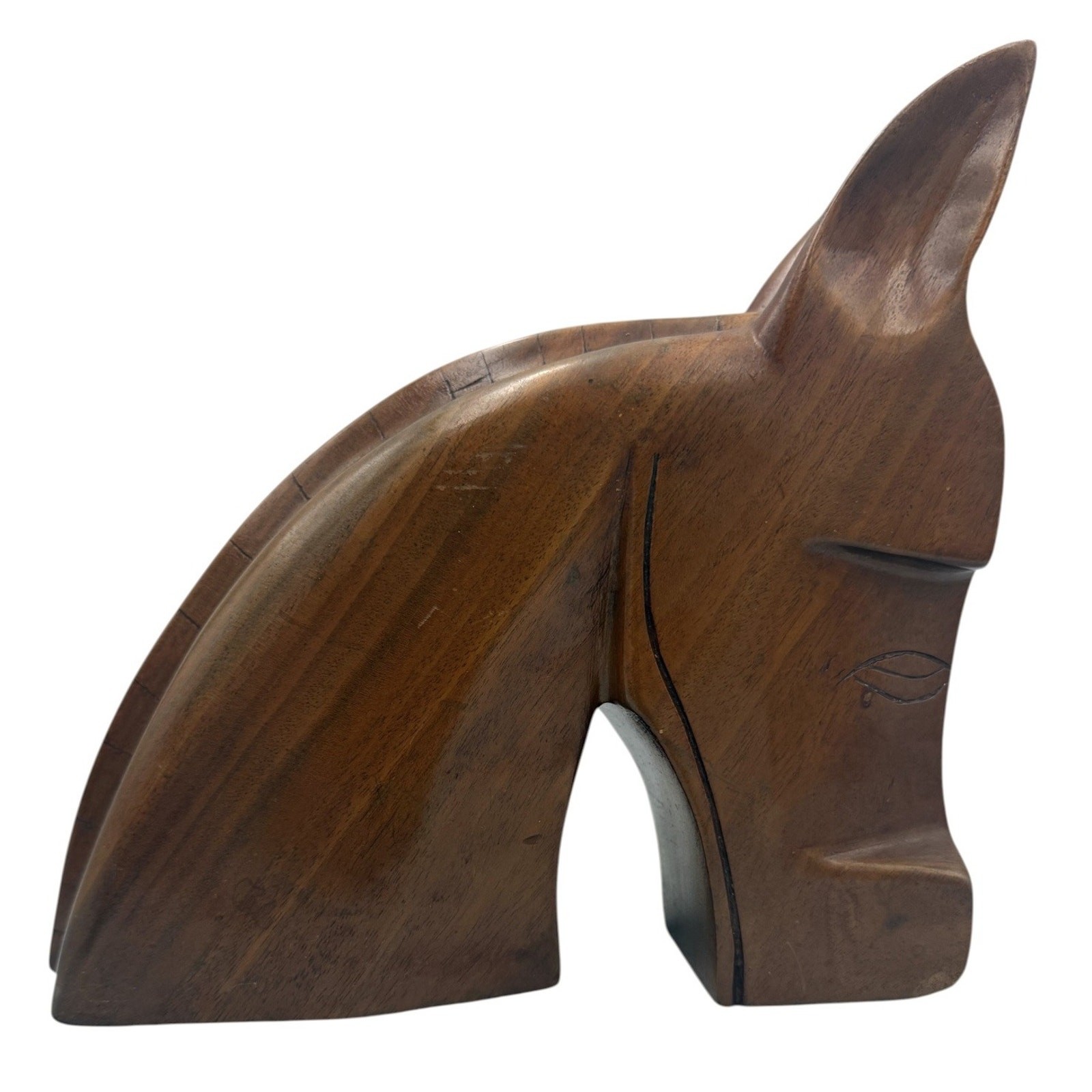 Vintage Hand Carved Wood Horse Head Sculpture Equestrian Rustic Lodge Cabin Boho Vintage Hand Carved Wood Horse Head Sculpture Equestrian Rustic Lodge Cabin Boho