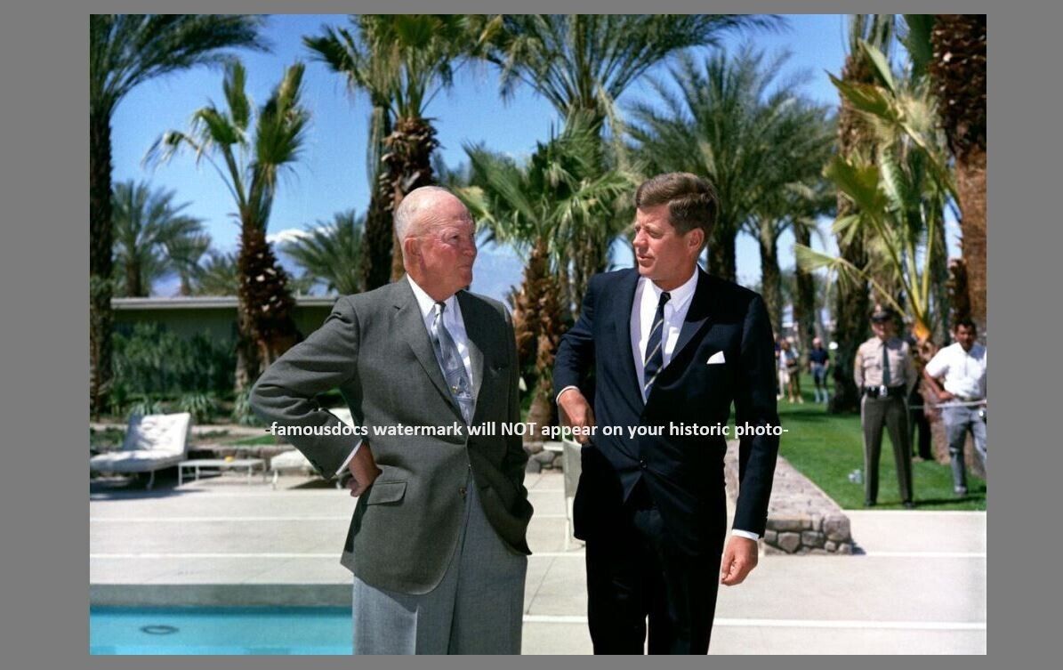 John F Kennedy Dwight Eisenhower PHOTO Palm Springs 1962