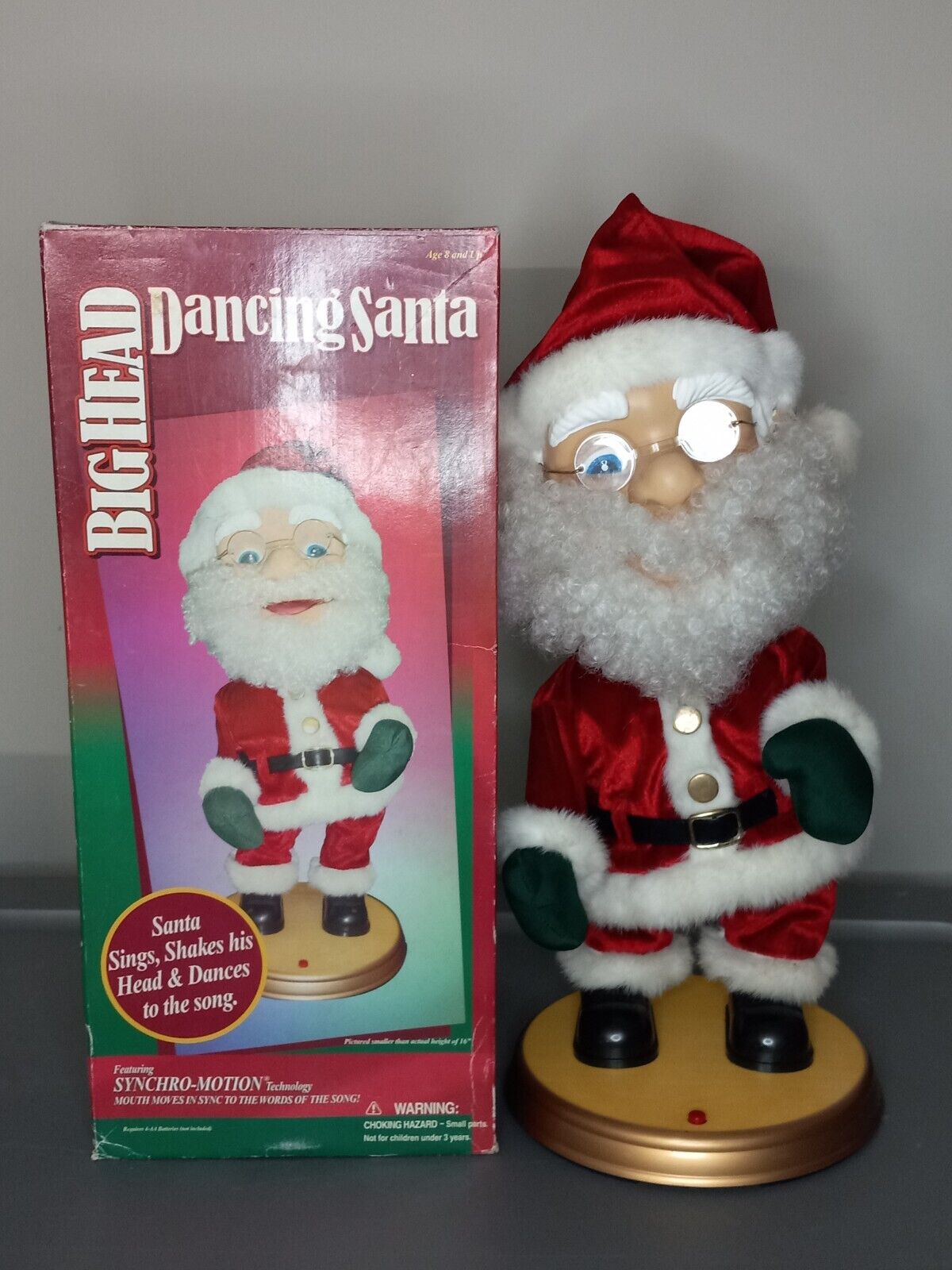 Gemmy VERY RARE Big Head Santa Sings Lets Twist Again Works Great