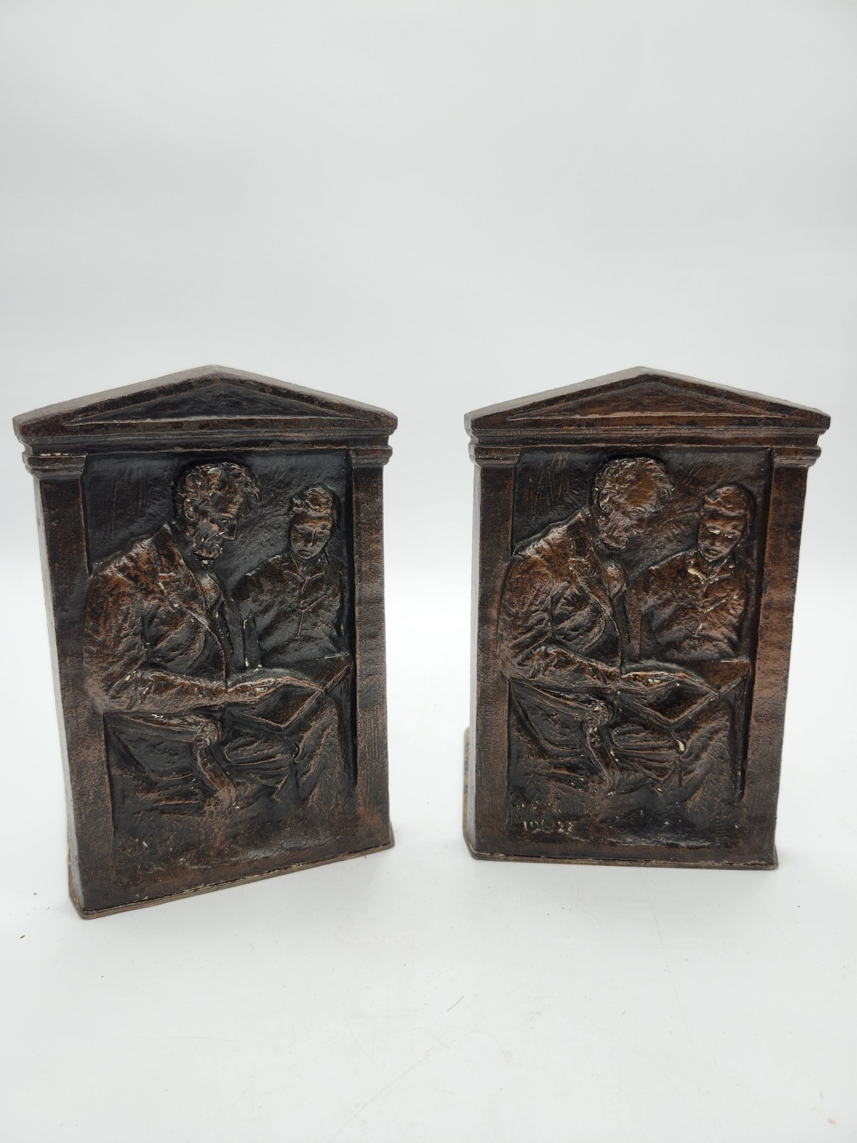2 Vintage Abraham Lincoln Cast Iron Bookends 1922 Olga Popoff Muller 2 Vintage Abraham Lincoln Cast Iron Bookends 1922 Olga Popoff Muller