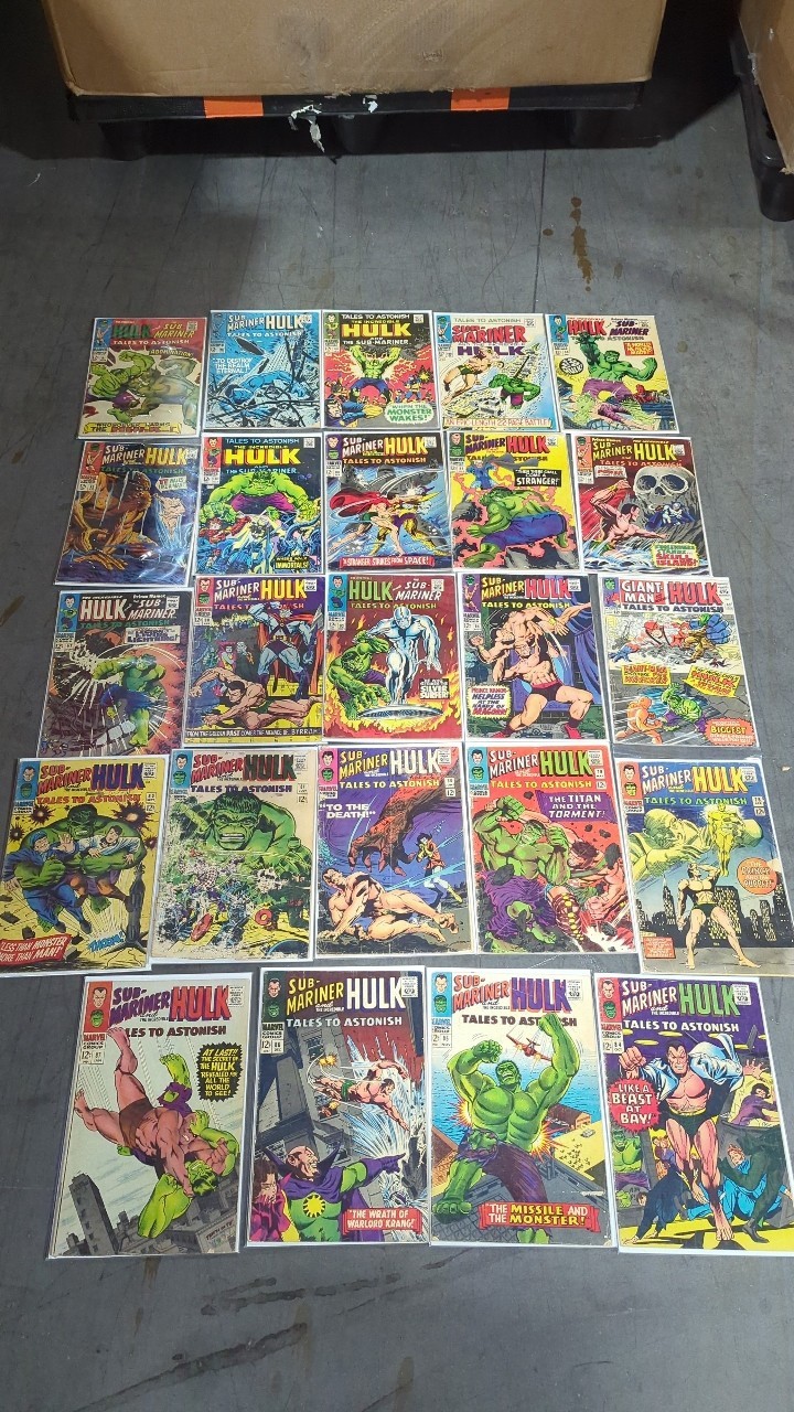TALES TO ASTONISH HULK SUBMARINER 63101 Lot of 24 1965 Silver Age Marv G2U TALES TO ASTONISH HULK SUBMARINER 63101 Lot of 24 1965 Silver Age Marv G2U