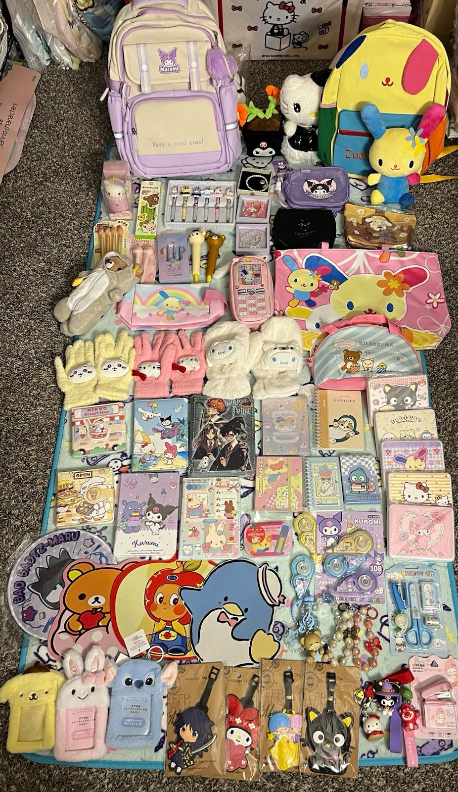 Big Lot 65 Items Backpacks & Plushies Stationery Accessories Lot w/ Pencil Cases