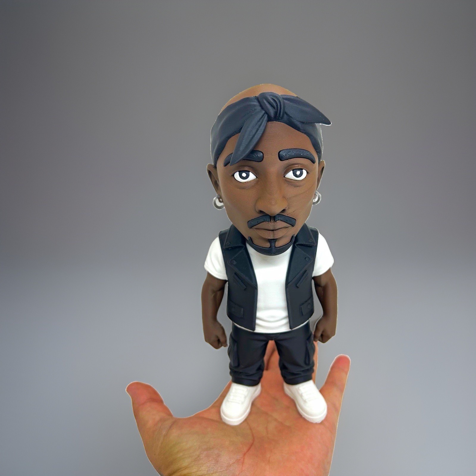 Vinyl Rapper Figure Collectible Character - Black/White/Brown