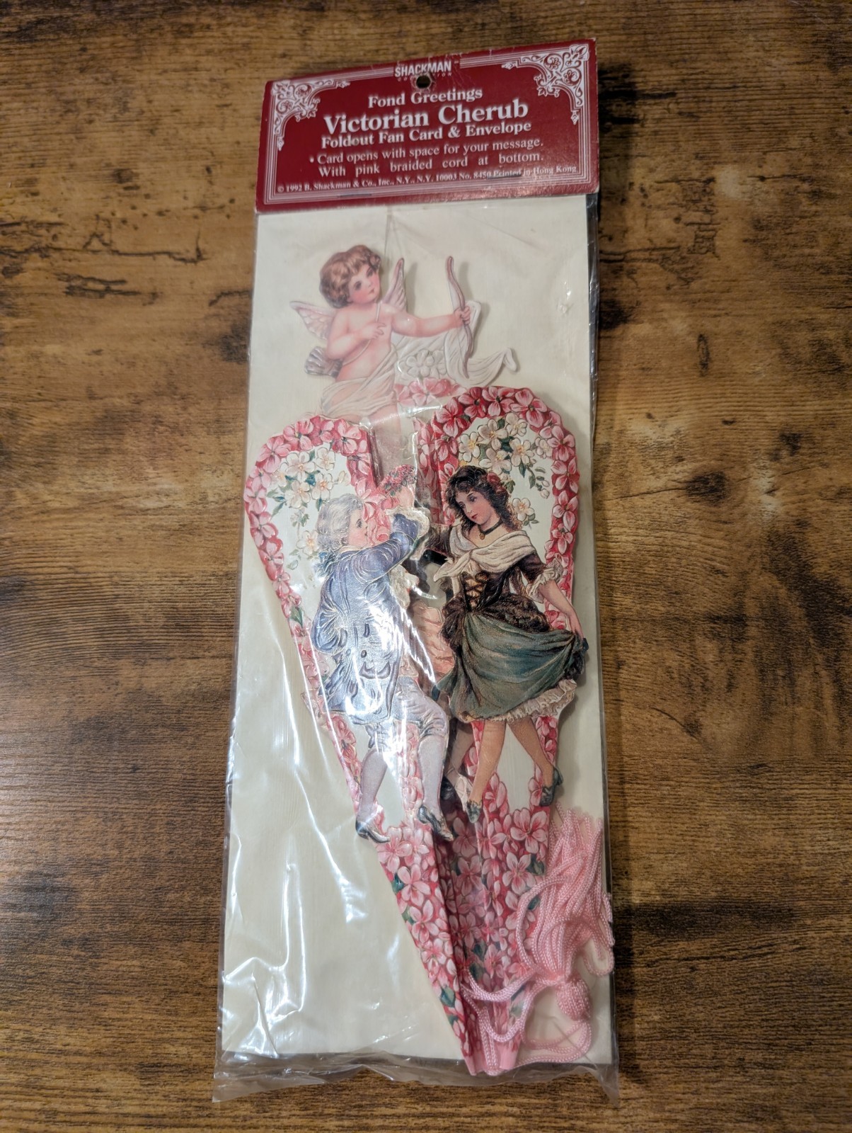 Vintage 1992 Shackman Fond Greetings Victorian Cherub Foldout Fan Card/Envelope Vintage 1992 Shackman Fond Greetings Victorian Cherub Foldout Fan Card/Envelope