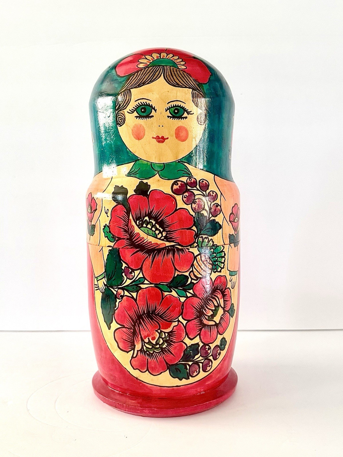RARE 13” RUSSIAN BABUSHKA/ MATRYOSHKA HANDMADE~SET OF 10 NESTING DOLLS~1976 NEW RARE 13” RUSSIAN BABUSHKA/ MATRYOSHKA HANDMADE~SET OF 10 NESTING DOLLS~1976 NEW