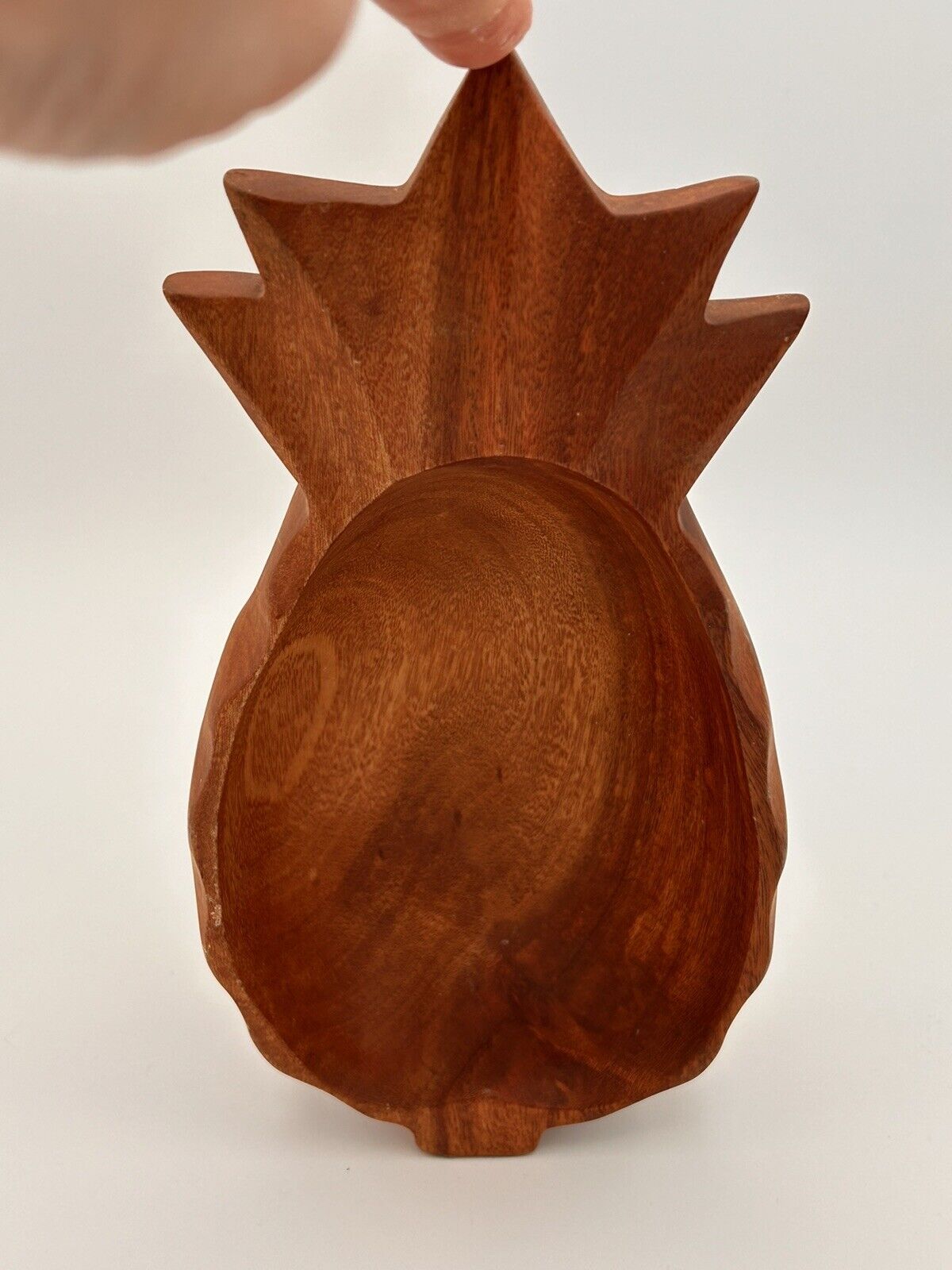 Tiki Vintage Hawaiian Kamani Wood Carved Pineapple Serving Bowl Trinket Dish