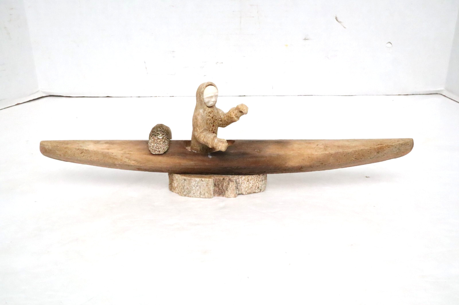 Vintage Native Inuit sculpture large Eskimo Canoe Boat Alaskan carving alaskan Vintage Native Inuit sculpture large Eskimo Canoe Boat Alaskan carving alaskan