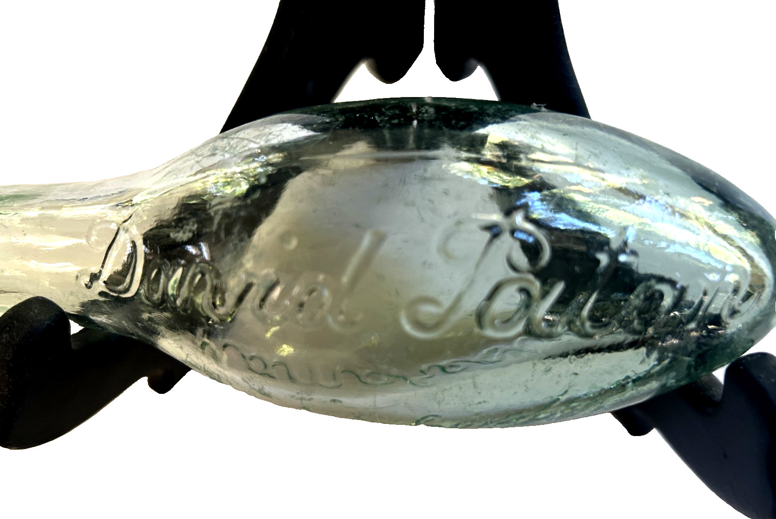 TORPEDO BOTTLE - DAVID PATON - MANCHESTER - VINTAGE 19TH c - AQUA-GREEN LOT #7 TORPEDO BOTTLE - DAVID PATON - MANCHESTER - VINTAGE 19TH c - AQUA-GREEN LOT #7