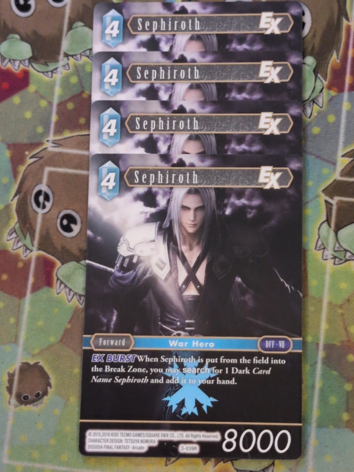 4 x Final Fantasy VII Sephiroth - 3-039 - Rare Non Foil Opus 3 Mint Playset