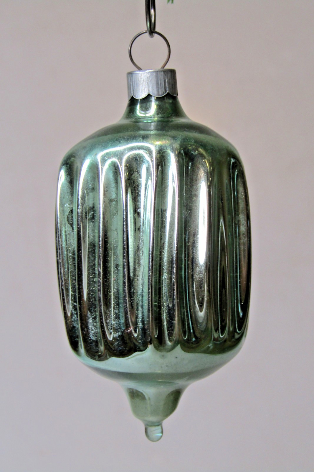 Vintage pre WWII Blown Glass Fluted Ribbed DROP Christmas Ornament HEIM Vintage pre WWII Blown Glass Fluted Ribbed DROP Christmas Ornament HEIM