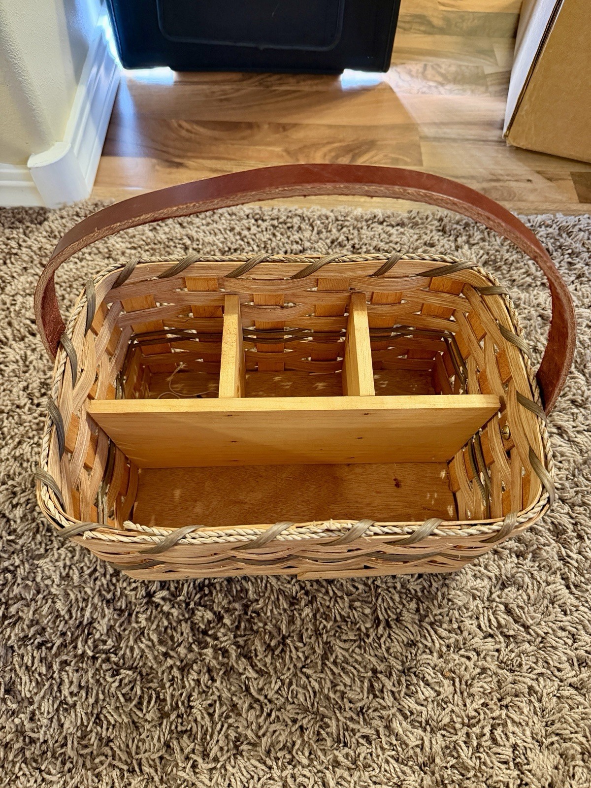 Swartzentruber Basket Signed Amish Handmade Utensil Organizer FF Maine 2010 Swartzentruber Basket Signed Amish Handmade Utensil Organizer FF Maine 2010