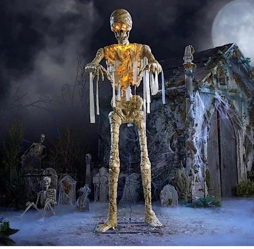 GRAVE & BONES 11 Ft Animated Giant LED Mummy Halloween Animatronic GRAVE & BONES 11 Ft Animated Giant LED Mummy Halloween Animatronic