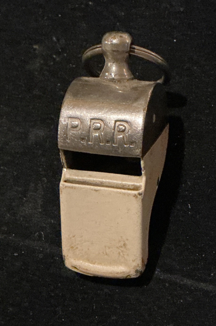 ANTIQUE P.R.R. RAILROAD WATCHMAN'S WHISTLE - EMBOSSED - WORKS - RARE ANTIQUE P.R.R. RAILROAD WATCHMAN'S WHISTLE - EMBOSSED - WORKS - RARE