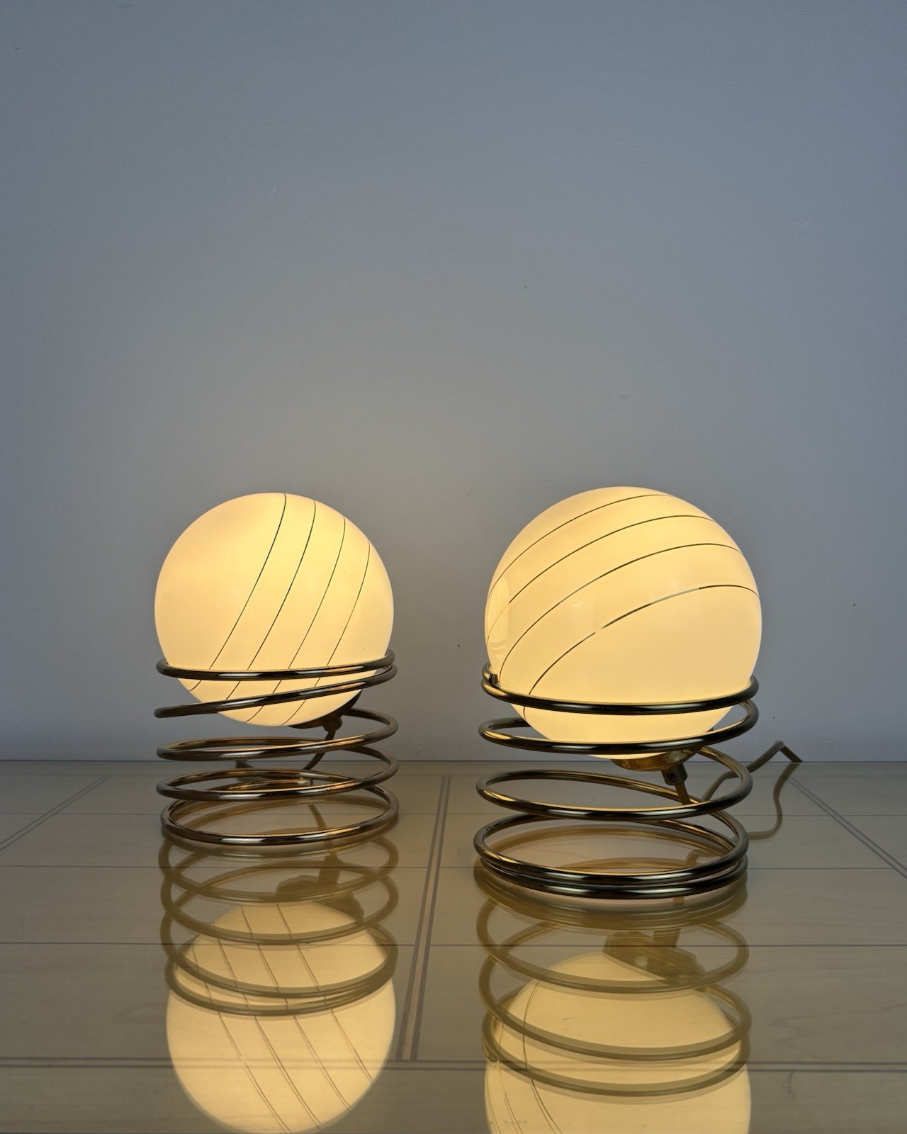 Pair Vintage Table Lamps Massive Belgium 1970s Mid Century Space Age Pop Art Pair Vintage Table Lamps Massive Belgium 1970s Mid Century Space Age Pop Art