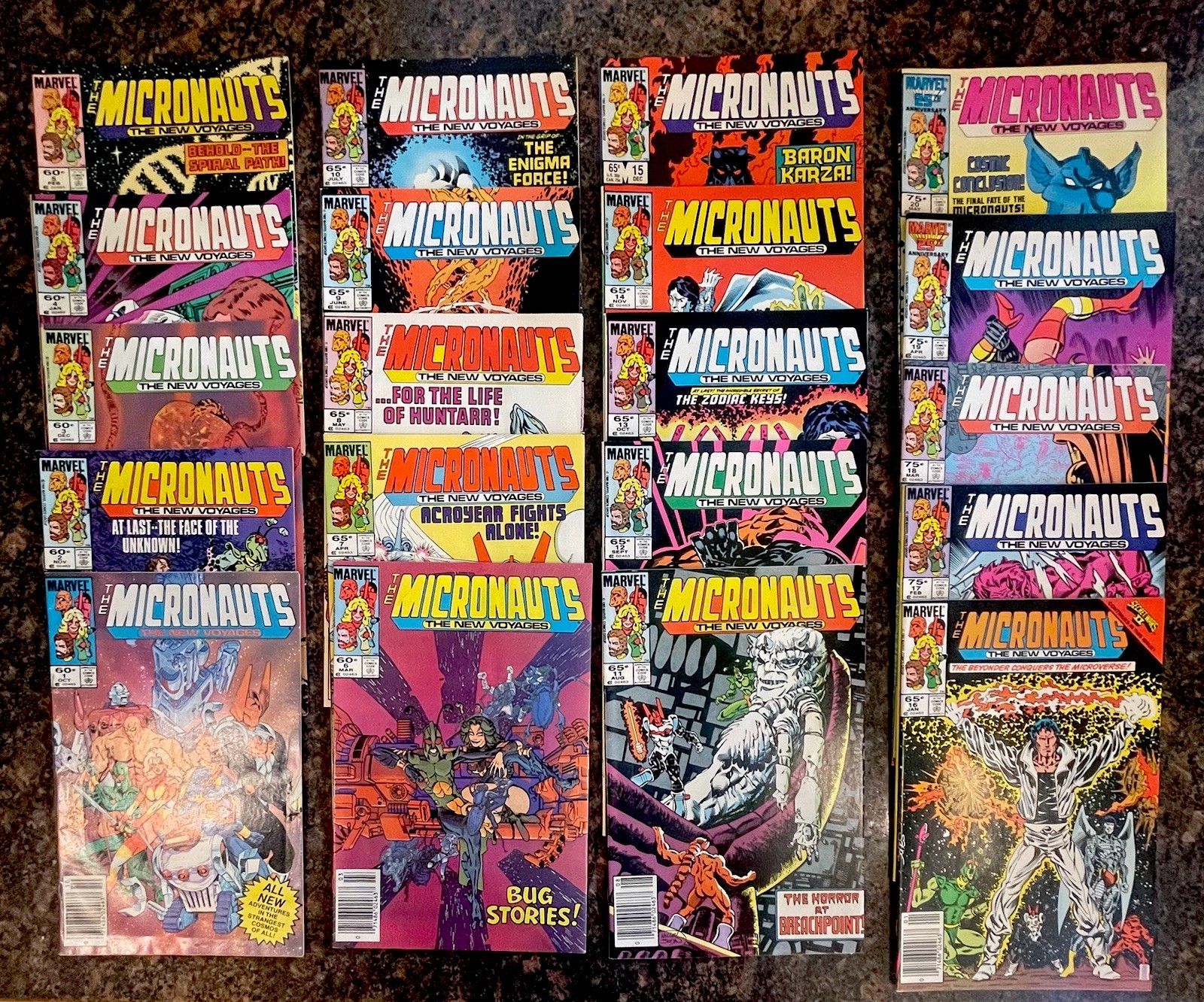 Micronauts The New Voyages #1-20 Complete Set Marvel Mostly Newsstand VF