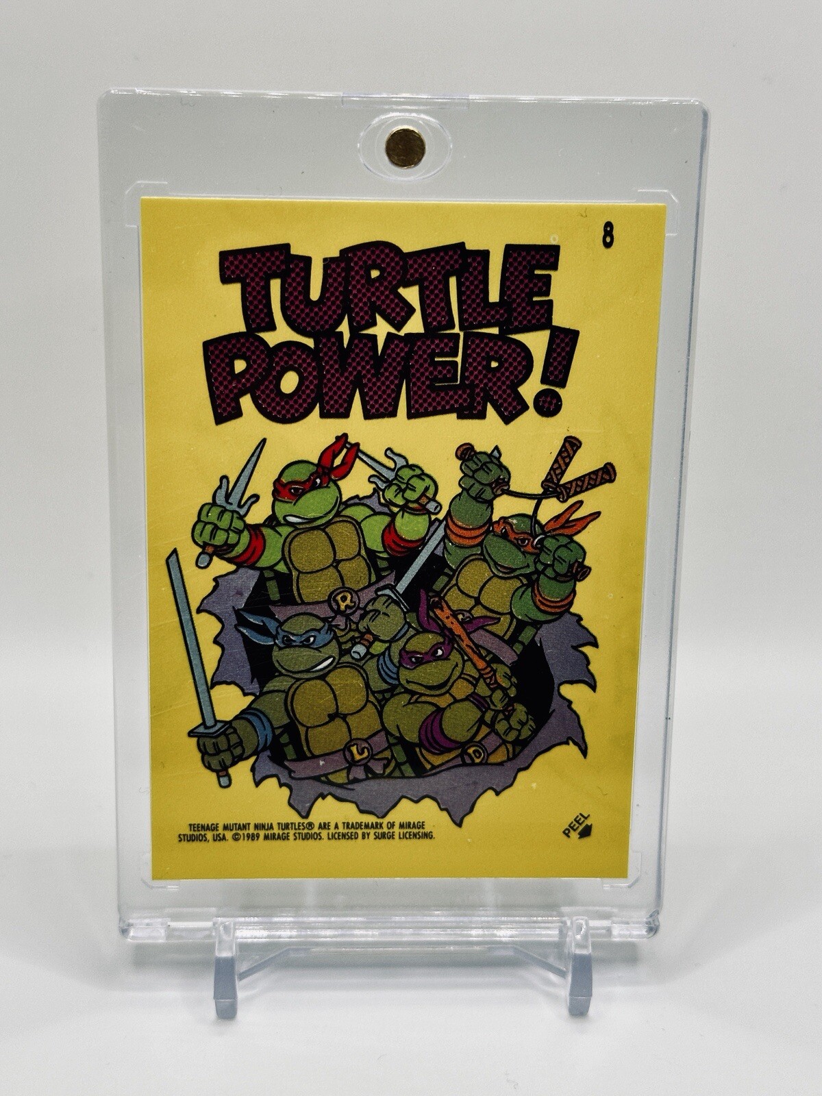 1989-90 Topps TMNT #8 Teenage Mutant Ninja Turtle Power Sticker 1989-90 Topps TMNT #8 Teenage Mutant Ninja Turtle Power Sticker
