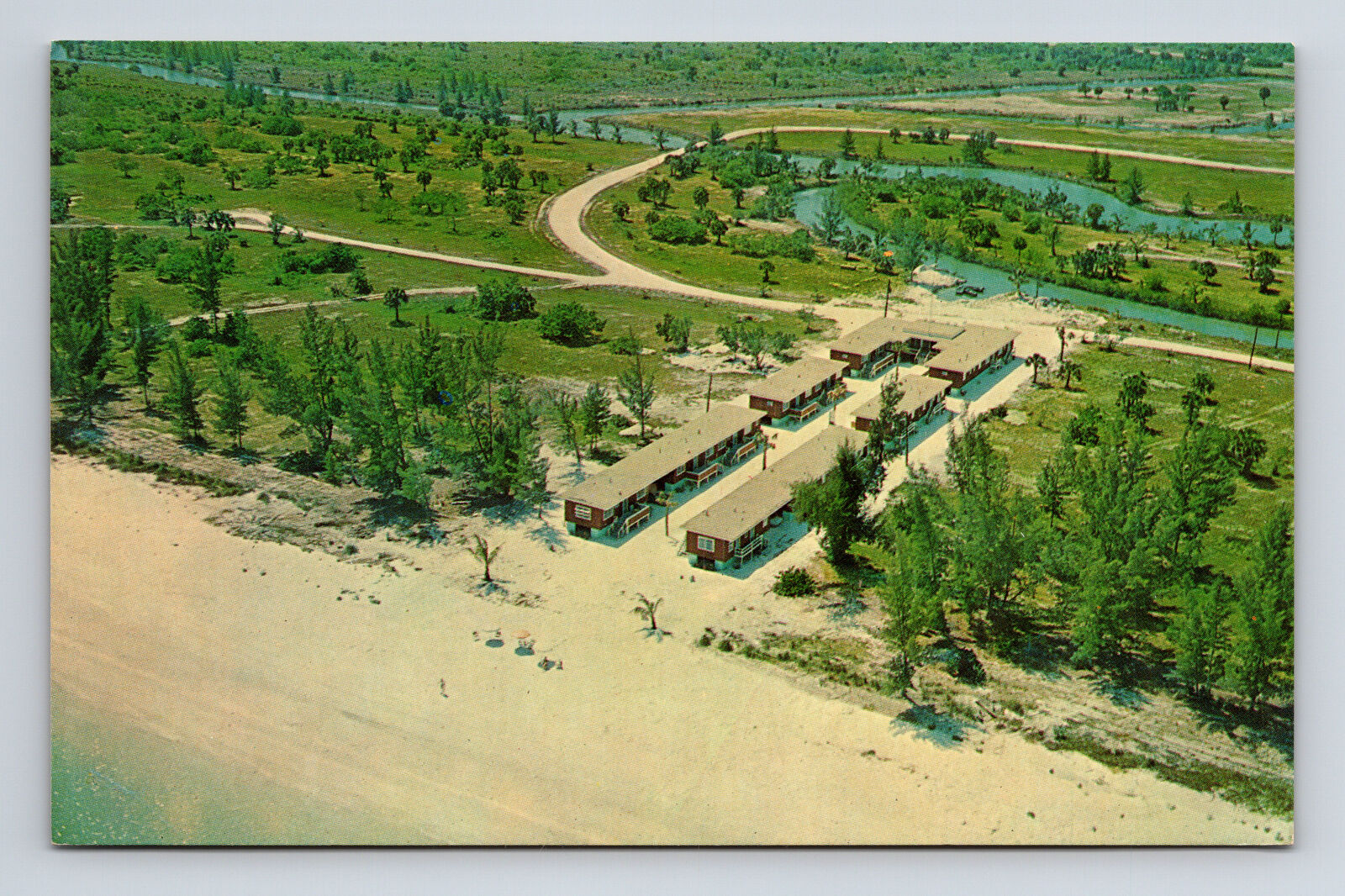 Aerial View Beachcomber Resort Motel Apts Sanibel Island Florida FL Postcard