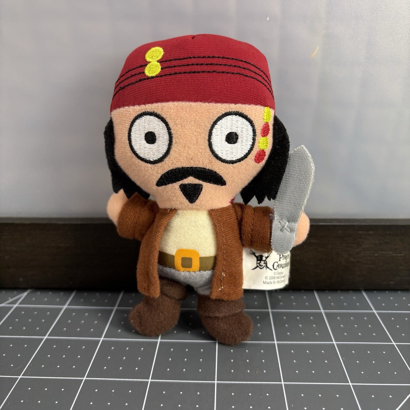 Disney Pirates Of The Caribbean Jack Sparrow Johnny Depp Plush 5” McDonalds 2006