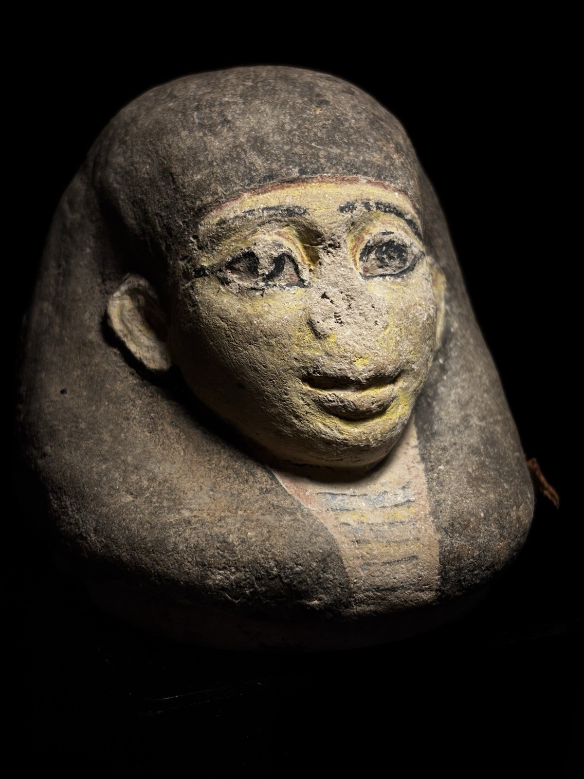 Genuine Ancient Egyptian Human Headed Canopic Jar Lid from New Kingdom period Genuine Ancient Egyptian Human Headed Canopic Jar Lid from New Kingdom period